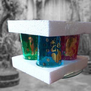 Set of 4 Disney Aladdin Moroccan Tea Glasses - Gold Trim - 8 oz - NIB